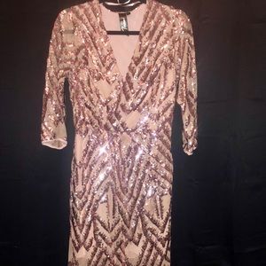 Rose Gold Sequin Party Dress